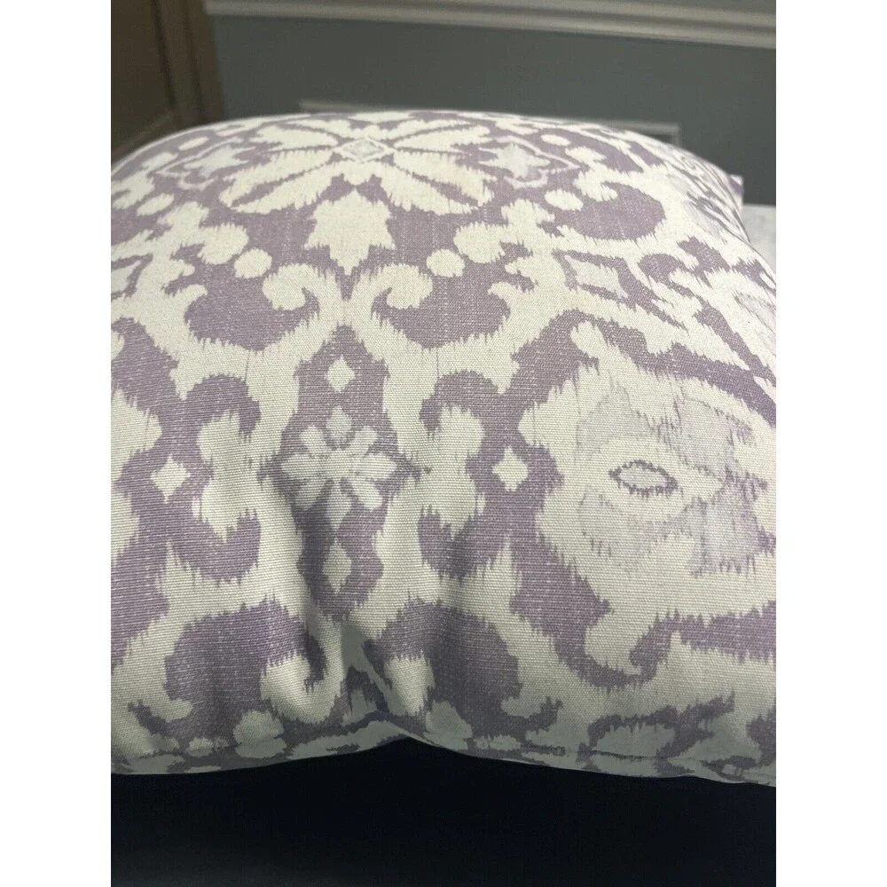 Pottery Barn Purple & White 20” Square Pillow Throw Bed